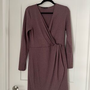 Dynamite Dusty Purple Long Sleeve Dress